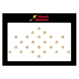 Comet Busters 24 Pcs Beaded Reusable Designer Bindis - White & Gold-Toned image 1