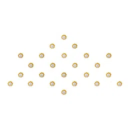 Comet Busters 24 Pcs Beaded Reusable Designer Bindis - White & Gold-Toned image 2
