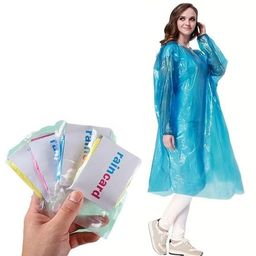 paryavaran Unisex Disposable Rain Card for Emergency Use Waterproof with Smallest Pocket Size| Easy to Carry & and Reusable 2 3 time wear Thin Plastic Multi Color Free Size image 5