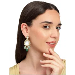 AARSEE OFFICIAL Green Polki Drop Earrings-picture-30