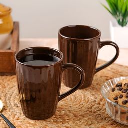CDI Brown Handcrafted and Hand Painted Textured Ceramic Glossy Mugs Set of Cups and Mugs-29