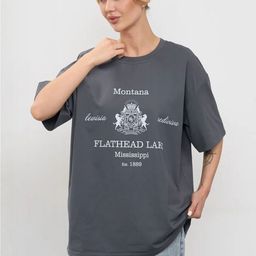 LULU & SKY Women Typography Printed Round Neck Pure Cotton Boxy T-shirt-picture-18