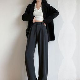 Outzidr Women Straight Fit Mid-Rise Pleated Formal Trouser-image-14
