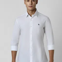 Van Heusen Sport Men Spread Collar Solid Cotton Slim Fit Casual Shirt-image-98