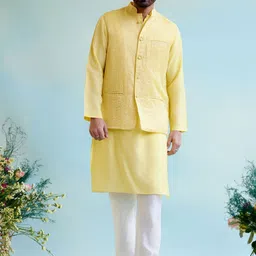 NERO Men Embroidered Flared Sleeves Thread Work Kurta-picture-14