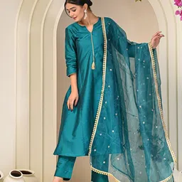Indi INSIDE Floral Embroidered Sequinned Organza Dupatta-picture-26
