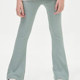 Marks & Spencer Cotton Rich Ribbed Flared Trousers-picture-11