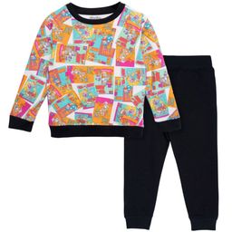 TuddyBuddy Infant Kids Printed T-shirt & Flared Joggers Clothing Set-image-6