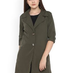 Color Cocktail Women Regular Fit Notched Lapel Collar Trench Coat-49