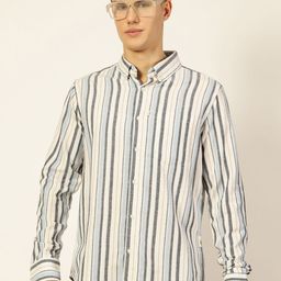 Thomas Scott Men Premium Slim Fit Opaque Striped Casual Shirt-picture-39