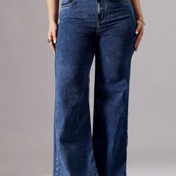 Miss Chase A+ Women Wide Leg High-Rise Heavy Fade Stretchable Jeans-image-33