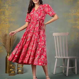 Stylum Tropical Print Fit & Flare Maxi Dress-image-33