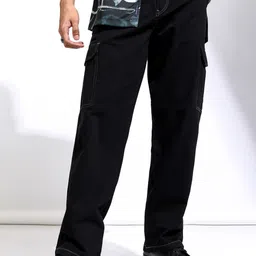 HIGHLANDER Men Cotton Straight Fit Cargo Trousers-picture-7