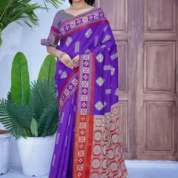 Mitera Woven Design Zari Silk Blend Banarasi Saree-image-27