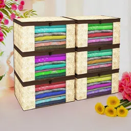 Kuber Industries Coffee Brown Set of 6 Regular Drawer Organiser Organisers-26