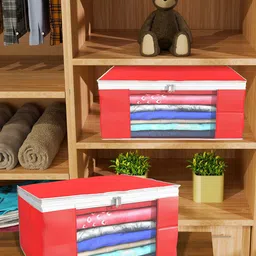 Kuber Industries Red Set of 6 Regular Drawer Organiser Organisers-55