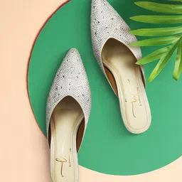 London Rag Rhinestone Women Embellished Kitten Mules-36