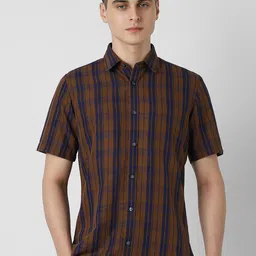Van Heusen Sport Men Spread Collar Striped Linen Slim Fit Casual Shirt-image-11