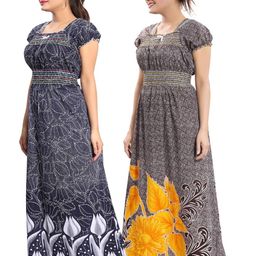 Inner Beats Pack Of 2 Cotton Blend Nightdress-picture-15