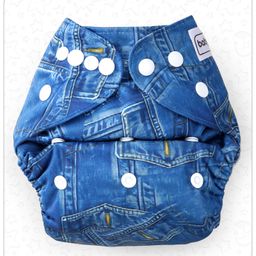 Babyhug Free Size Reusable Cloth Diaper With Insert Denim Print - Blue-25