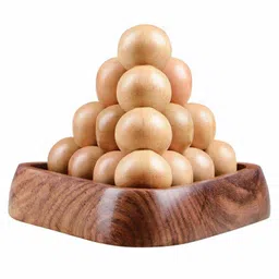 Desi Karigar Wooden Handmade Ball Pyramid Puzzle Brain Teaser - Brown-picture-48
