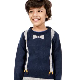Babyoye Acrylic Gallace Look Full Sleeves Sweater - Navy Blue-picture-20