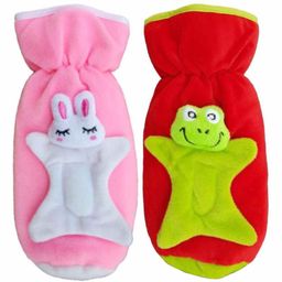 Brandonn Velvet Shearing Soft Bottle Cover With Motif Pink Red Pack of 2 - Fits up to 250 ml-27