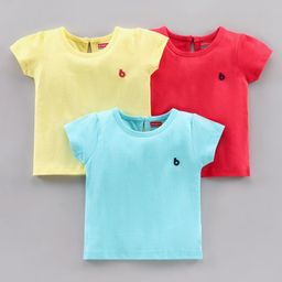 Babyhug Short Sleeves Tee Solid Color Pack of 3 - Multicolor-picture-2