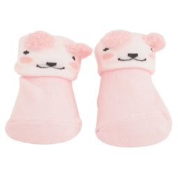 Yellow Bee Bunny Face Anti-Skid Socks - Pink-image-80
