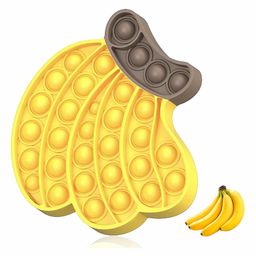 FunBlast Banana Shaped Stress Relieving Silicone Pop It Fidget Toy - Multicolor-26