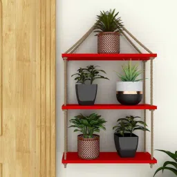 vibecrafts Red Engineered Wood Wall Shelves-picture-23