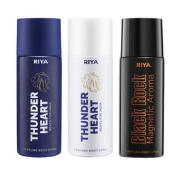 RIYA Set Of 3 Long Lasting Perfume Body Spray Deodorant- 150 ml Each-12
