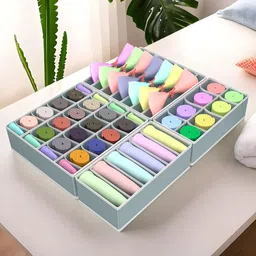 Kuber Industries Grey Set of 4 Regular Drawer Organiser Organisers-27