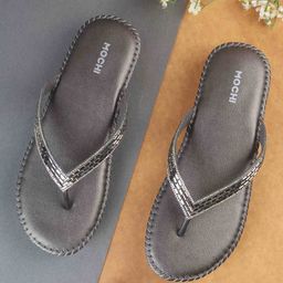 Mochi Women Printed Open Toe Flats-38