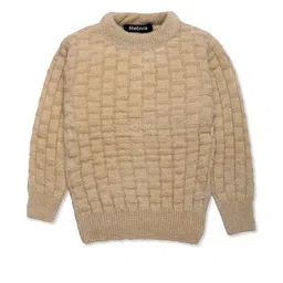 Rebiva Unisex Kids Cable Knit Ribbed Woollen Pullover-36