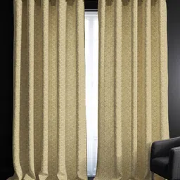 URBAN SPACE Beige Set of 2 Self Design Black Out Door Curtains-image-94