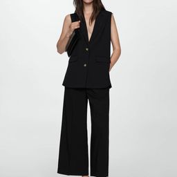 MANGO Lapel Collar Longline Waistcoat-image-74