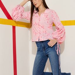 Kibo Floral Print Puff Sleeve Crepe Top-picture-25