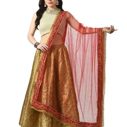 A R SILK DUPATTA HUB Embroidered Net Dupatta With Beads and Stones-picture-15