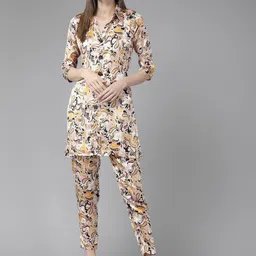 BAESD Women Printed Angrakha Gotta Patti Kurta with Skirt & With Dupatta-image-22