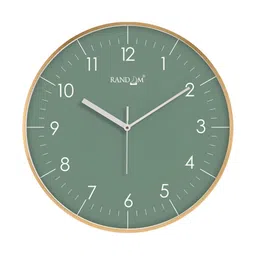 RANDOM Green & Gold-Toned Contemporary Wall Clock-26