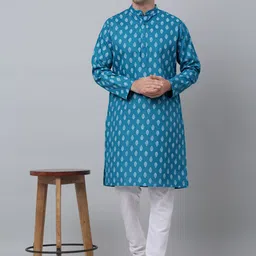 Jompers Men Floral Printed Regular Kurta with Churidar-picture-11