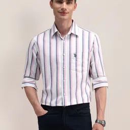 U.S. Polo Assn. Men Classic Opaque Striped Casual Shirt-picture-31