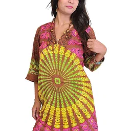 Exotic India Women Ethnic Motifs Printed Daily Cotton Straight Kurta-picture-26