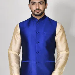 RANAK Art Silk Woven Nehru Jacket-58
