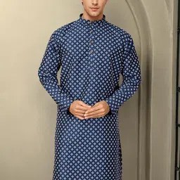 anouk rustic Anouk Men Ethnic Motifs Printed Regular Kurta with Trousers image 1