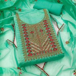 ICCHIT FAL Embroidered Art Silk Unstitched Dress Material-image-96