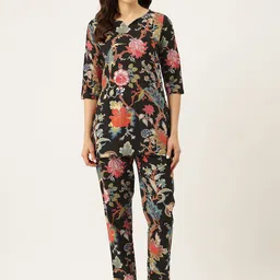 FERANOID Floral Printed Pure Cotton Tunic with Trousers Co-Ords-picture-0