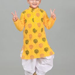 Cae Boys Floral Printed Regular Kurta with Patiala-36