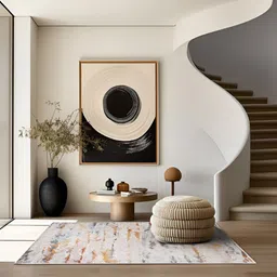 Sapana Carpet-Mats Cream-Coloured Abstract No Shredding Polyester Carpet image 1